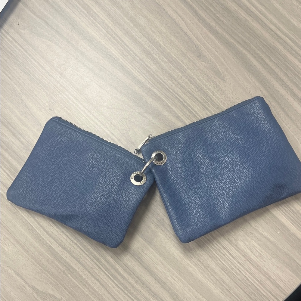 French Connection Blue Leather Set of 2 Wristlets - Picture 6 of 6
